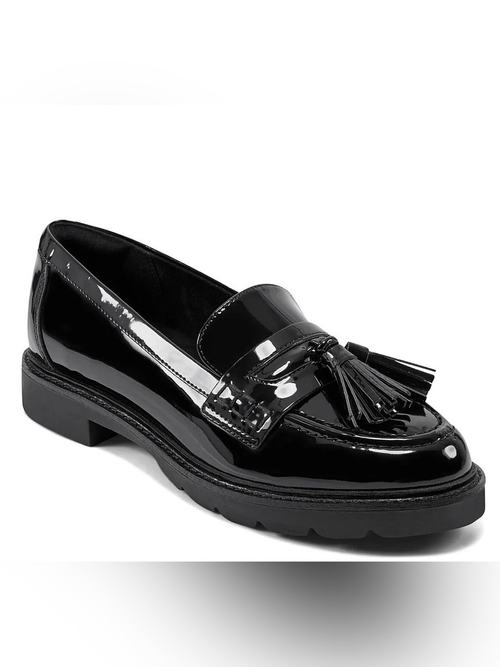 Rockport Kiara Black Patent Tassel Loafer 9.5W NWT